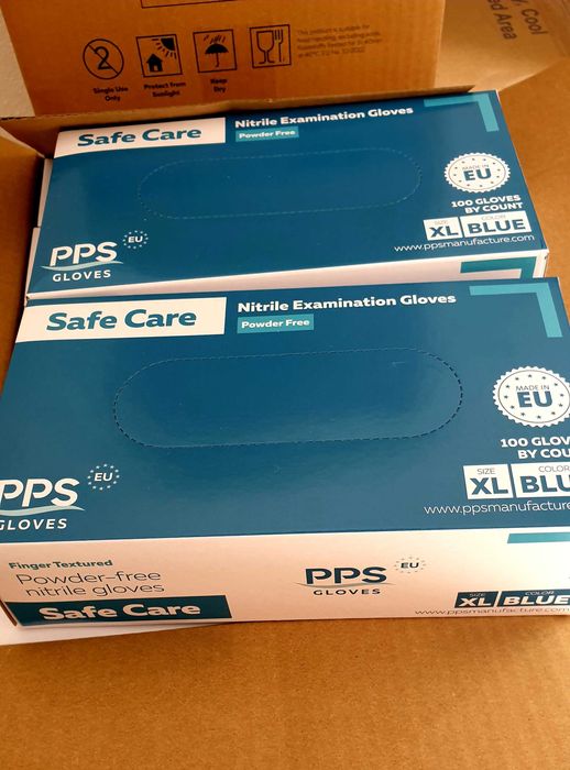 Сини и Черни нитрилни еднократни ръкавици нитрил