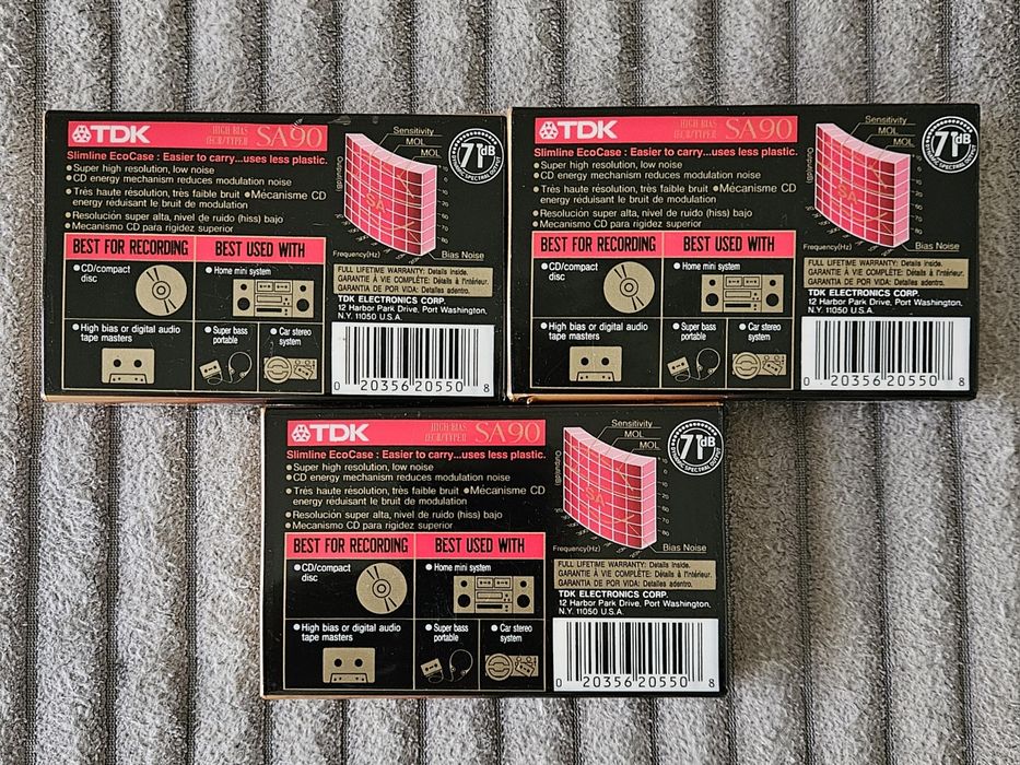 3 Casete Audio TDK SA90 Japan