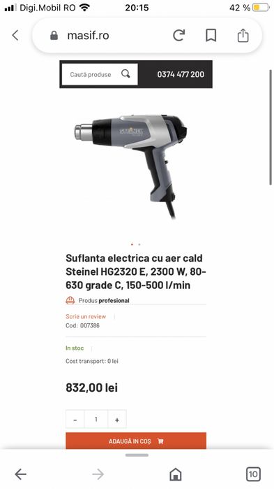 Aparat de suflat aer cald Steinel