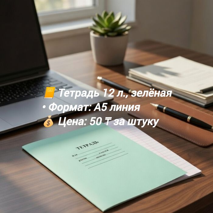 Тетрадь 12 л., зелёная