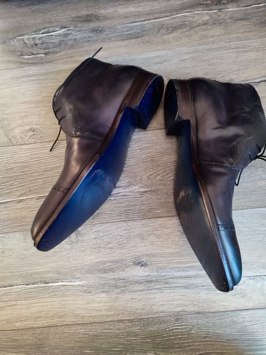 Ghete din piele naturala mărimea 45 culoare maro