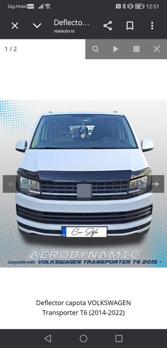 Deflector capota wv t6 2014