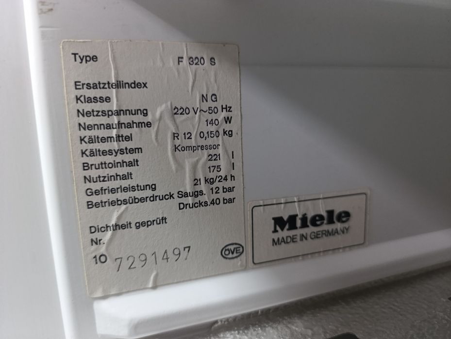 Фризер MIELE Размери 130/60/60см
