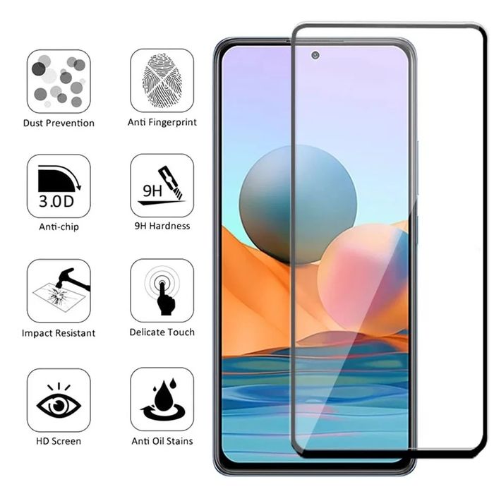 5D Стъклен протектор за Xiaomi Redmi Note 11 / 11 Pro / 10 10S Pro 9 8