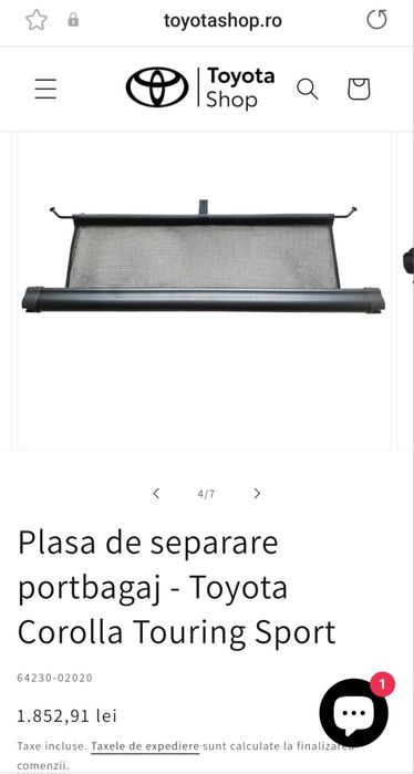 Plasă separare  portbagaj  Toyota Corolla Touring  2020