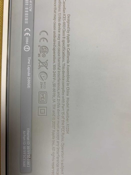 Рутер Apple Airport Extreme, A1254 500 GB вграден ХАРД диск Перфектен