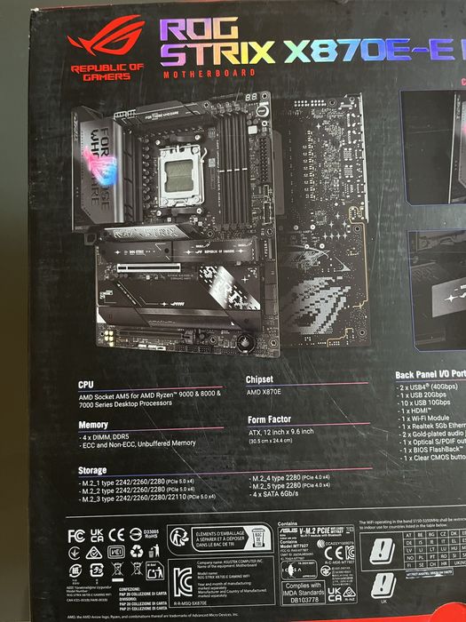 ASUS ROG Strix X870E-E Gaming WiFi AMD RYZEN AM5 AI ready