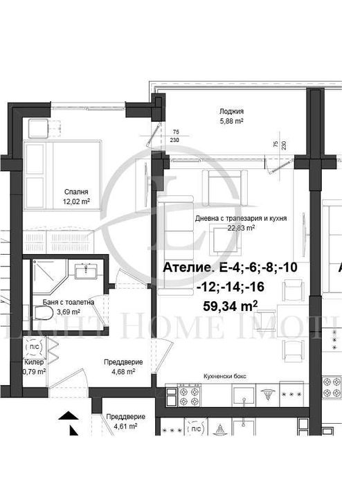 Реф. 1146 Двустаен апартамент Гагарин