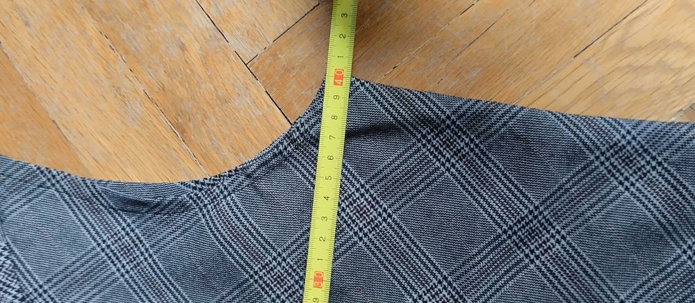 Elegant Grey Plaid Sleeveless Dress / PREMODE