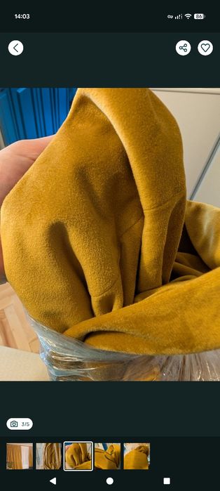 Vand draperii mustar din catifea de calitate superioara