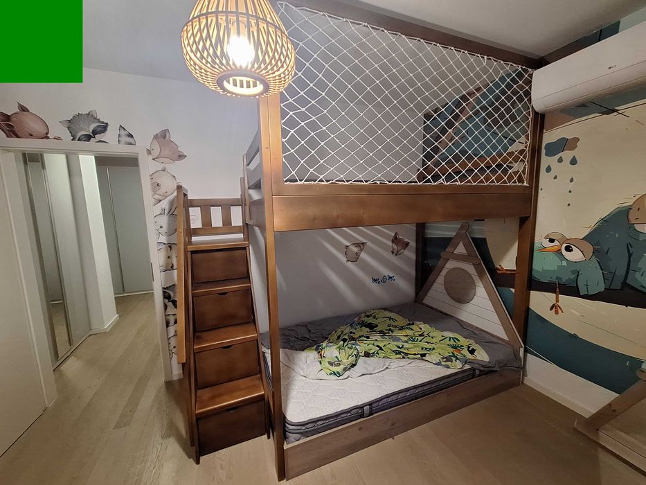 Pat etajat cu spatiu de joaca sau birou.Cod 1013