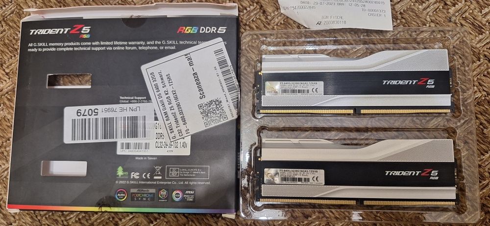 Rami g.skill trident z 5 rgb 2x16gb 6400 cl 32 intel xmp ddr5