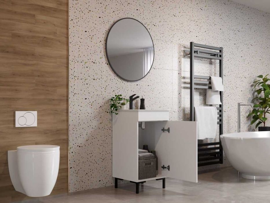 Set Masca Baie + Chiuveta 450 + Oglinda Rotunda Albio