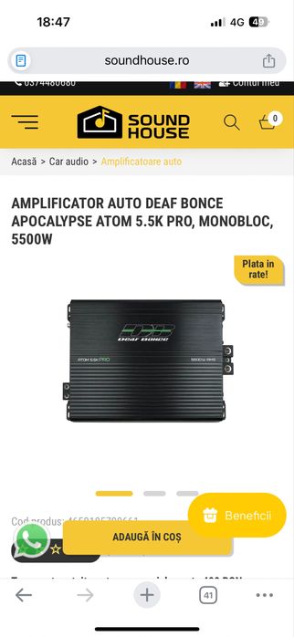 Amplificator nou-nouț Deaf Bonce Atom 5500 w rms