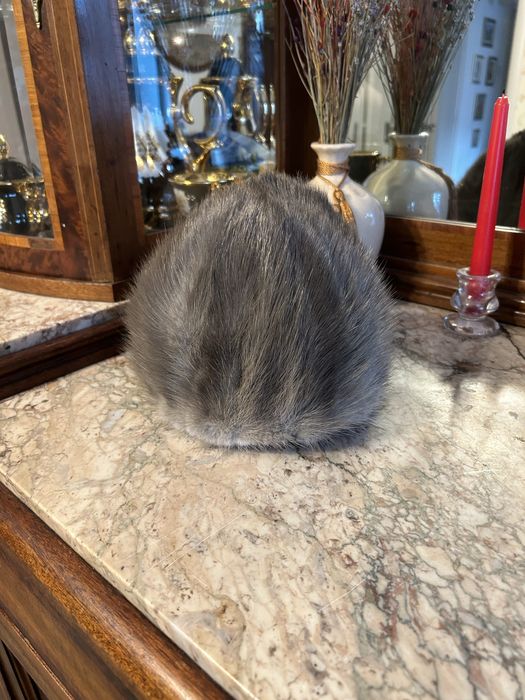 Caciula blana vizon argintiu