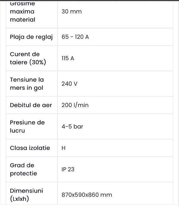 Plasma de debitat metale Telwin Superplasma 120/3HF  / 120 amperi