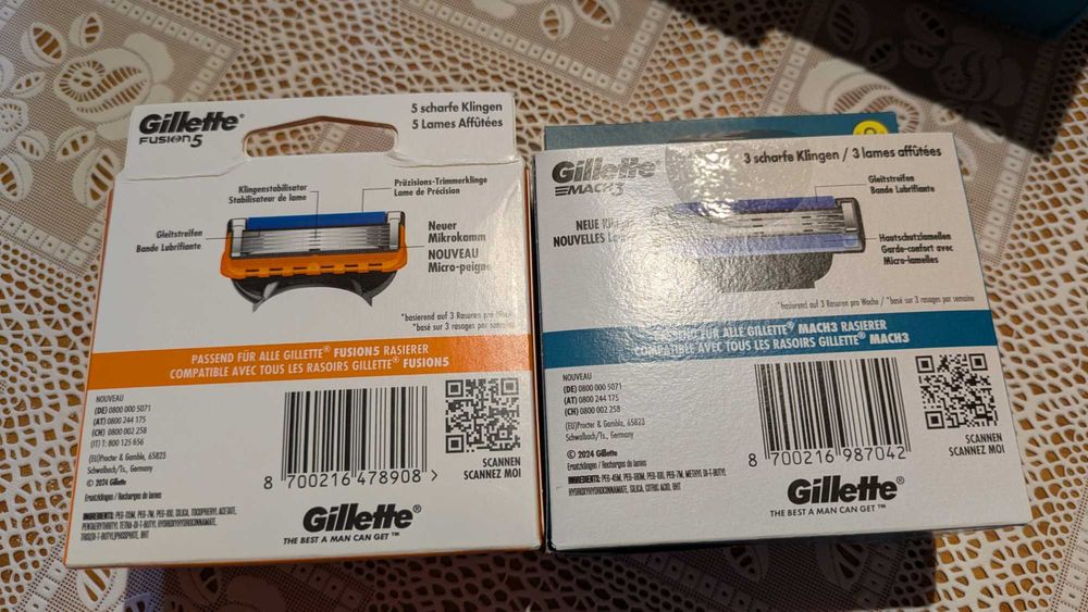 Gillette Fusion 5  Gillette Power и Gillett Mach 3 ножчета за бръснене