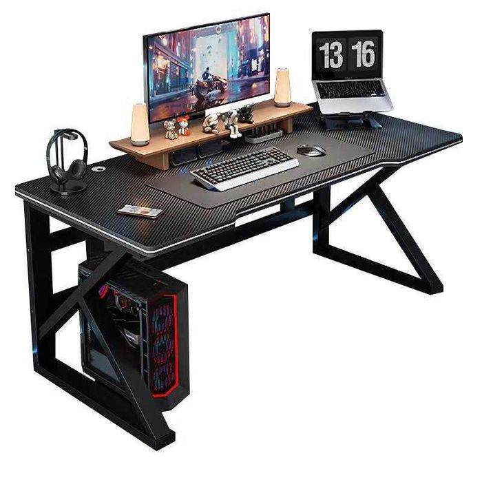 Gaming stol kompyuter uchun qora, keng monitor tokchali stol uyga ofis