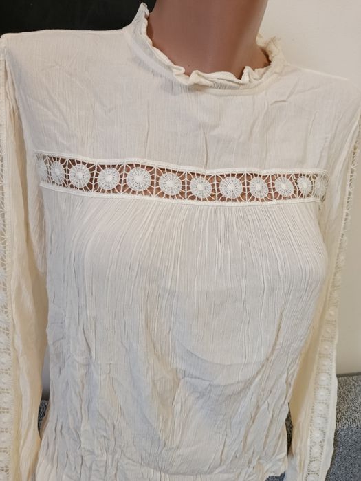 Bluza romantica cămașă crem H&M mărimea S-M 36-38