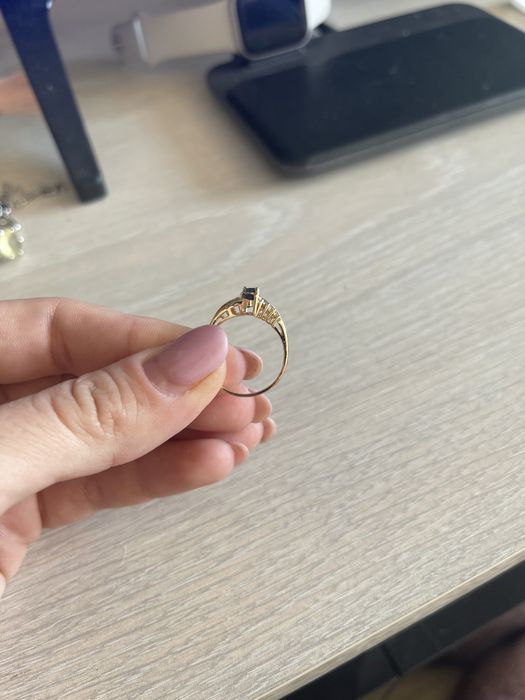 Inel aur galben 14k cu safire