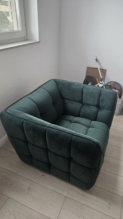 Fotoliu verde din catifea Castello The Home Collection