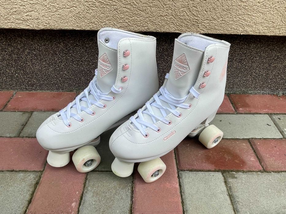 Patine cu rotile QUAD 100 Albe (role cu 4 roti), marime 41