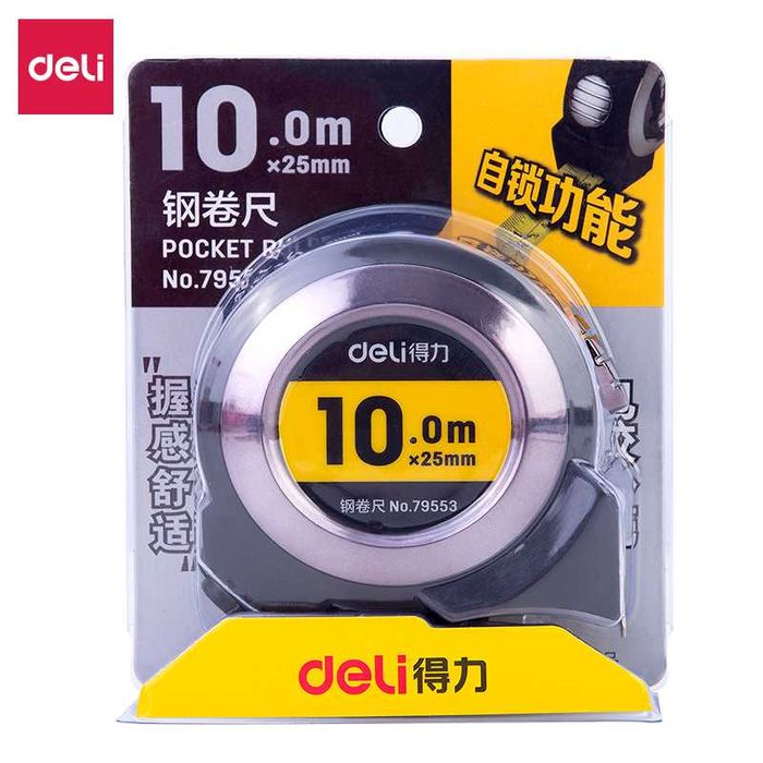 Рулетка измерительная 10м*19мм, Deli 79553