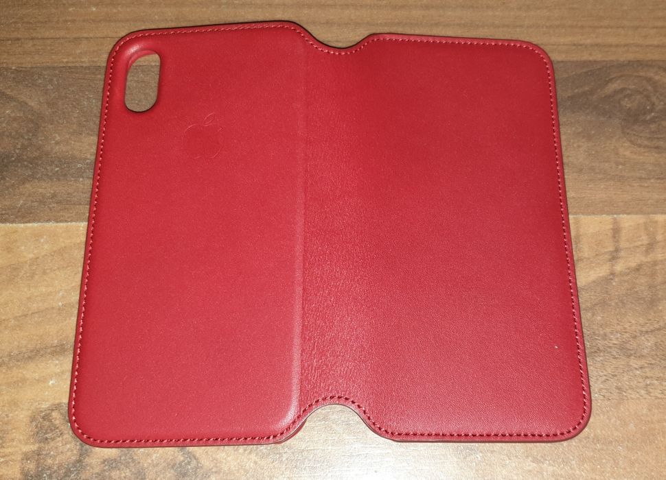 Husa piele flip smart activa originala Apple Leather Folio iPhone X Xs