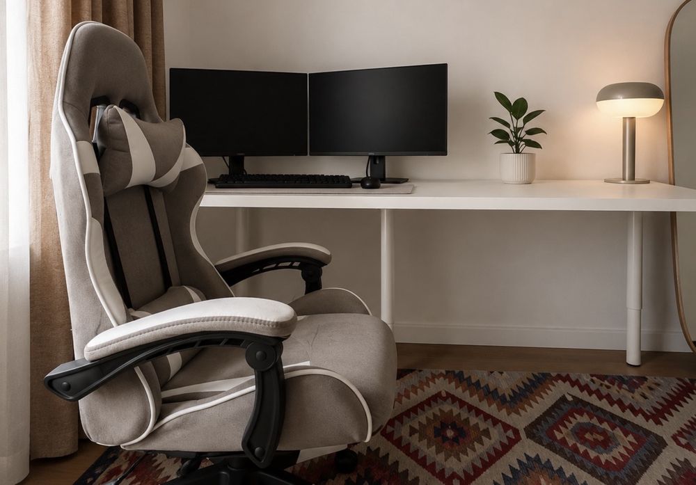 Birou ikea, scaun gaming si unitate pc
