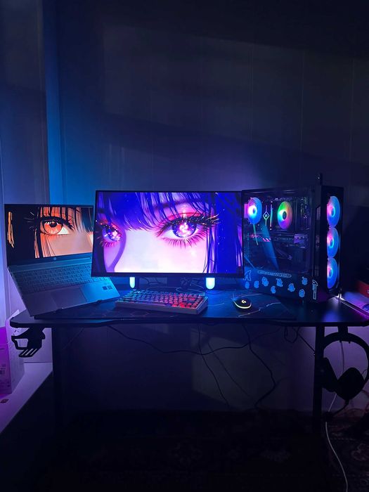 Игровой стол Rgb, gaming desk – карбоновая поверхность