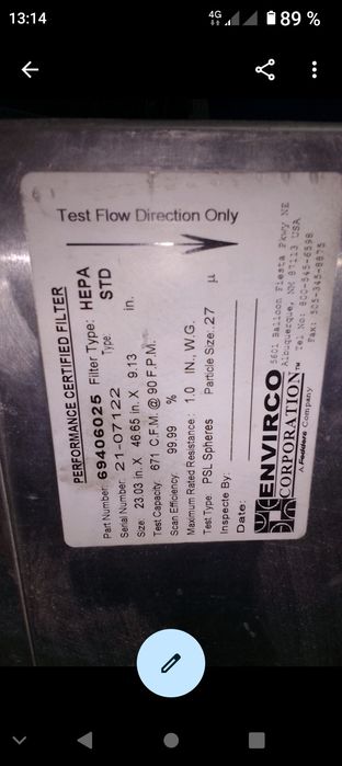 Vând filtru hepa cu ventilator axial