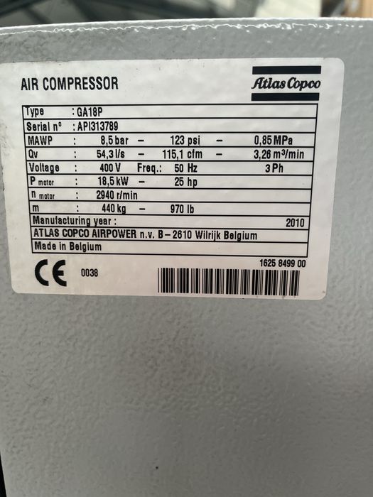 Compresor cu surub Atlas Copco Ga18 sh