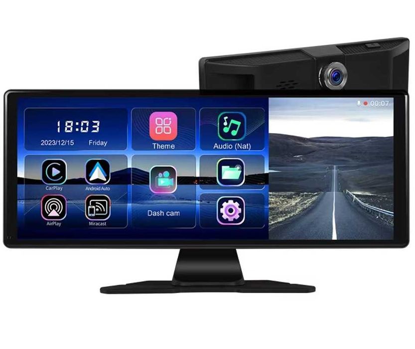 11.3” Мултимедия 4K DVR Видеорегистратор CarPlay Android Auto монитор, Дисплей WiFi Bluetooth Камера
