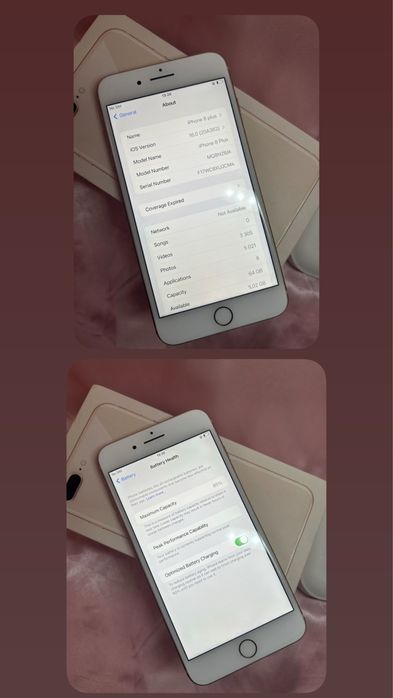 iPhone 8 Plus Gold 64GB в отлично състояние