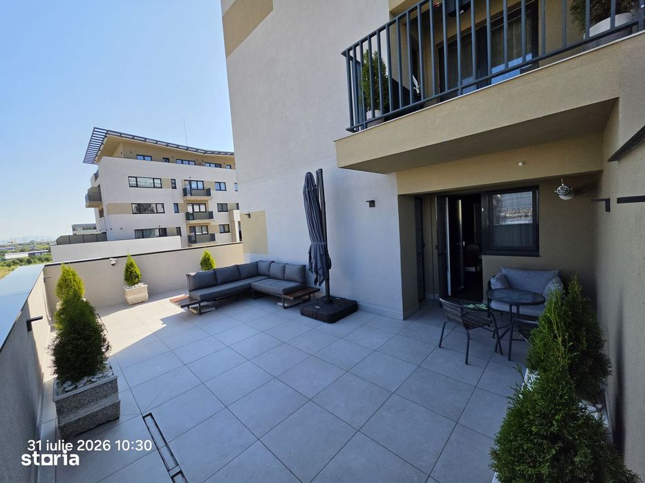 Apartament 2 cam 108 mp, terasă 50mp,parcare subterana,mobilat premium