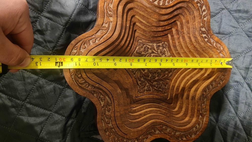 Индийски панер  с дърворезба сгъваем