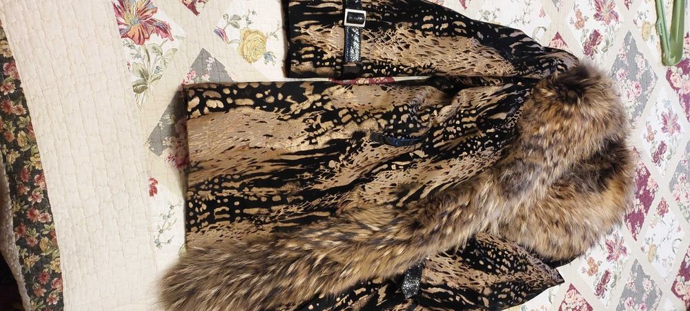 Женское полупальто с подкладкой из натурального меха кролика