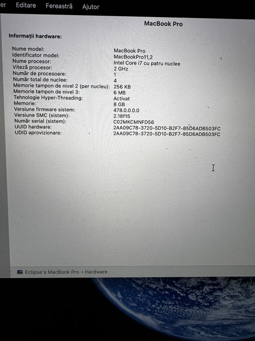 Macbook Pro 15 inch Late 2013 256gb Impecabil