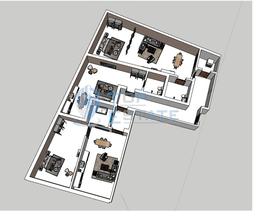Продава се Четиристаен апартамент в Велико Търново, Бузлуджа - 173 кв.м за 1051 €/кв.м - Снимка #2