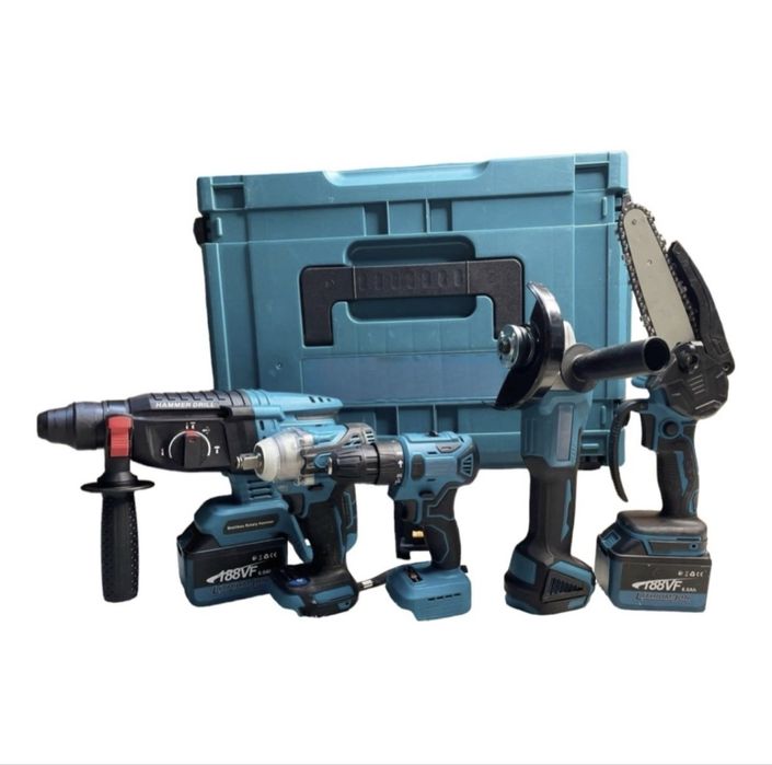 Набор инструментов 5в1,  2 аккумулятора, кейс