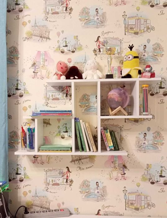 Полка настенная навесная для книг KV-mebel для детской