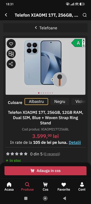 Xiaomi 17T,blue,sigilat