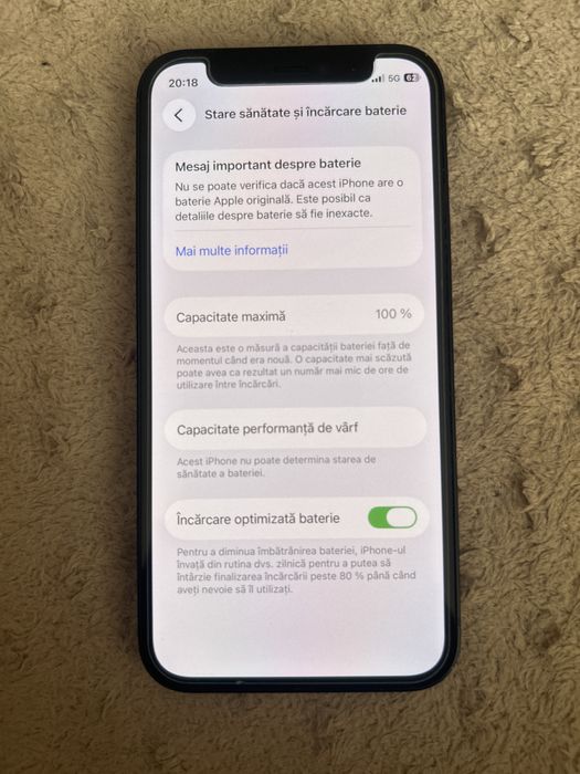 Vand iPhone 12 Mini 64Gb neverlocked IOS 26.5 baterie schimbata