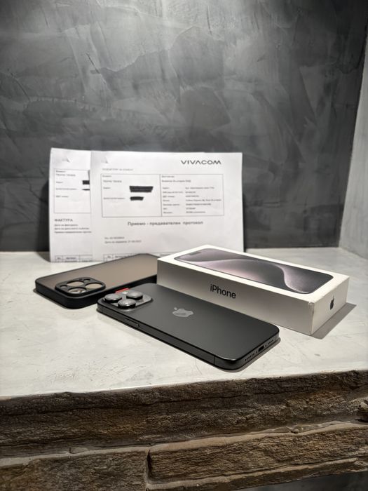 КАТО ЧИСТО НОВ Iphone 15 Pro Max 256 GB Black Titanium