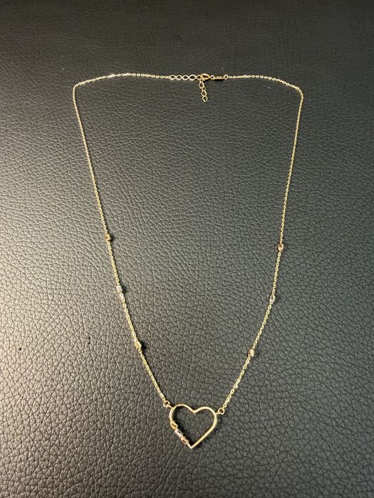 Златно колие сърце чисто ново злато Gold zlatno 14 karat 585