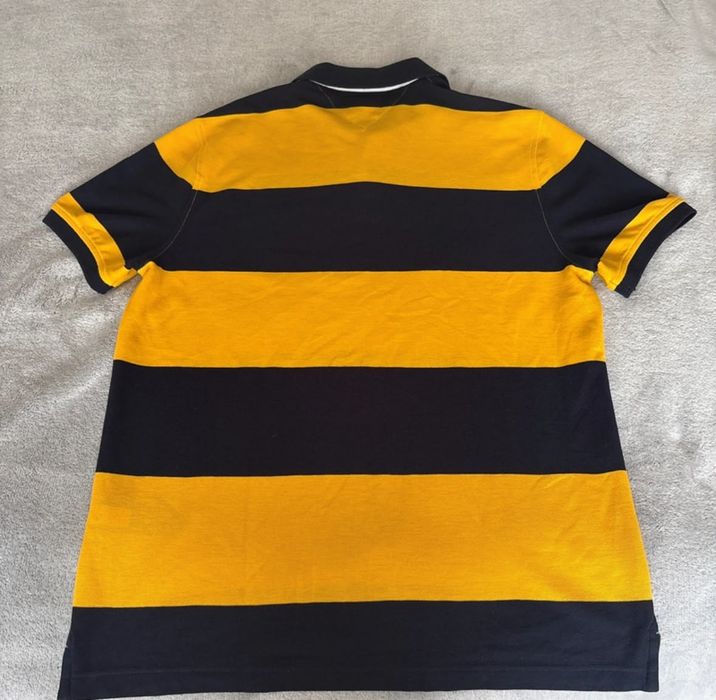 Tricou Tommy Hilfiger Polo nou cu eticheta, bărbătesc, galben & bleumarin –  L