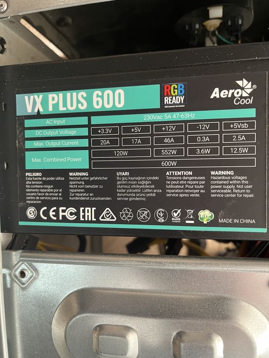 Блок питания Aerocool 600 W