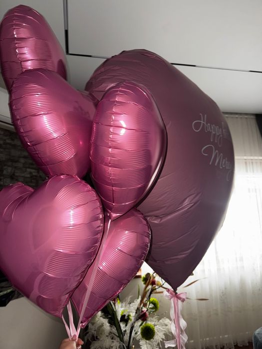 воздушные шары в форме сердечко 5штук