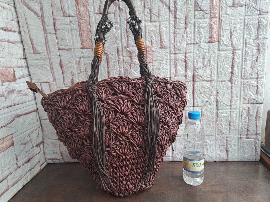 дамска сламена чанта,сламена торба,плетена кошница