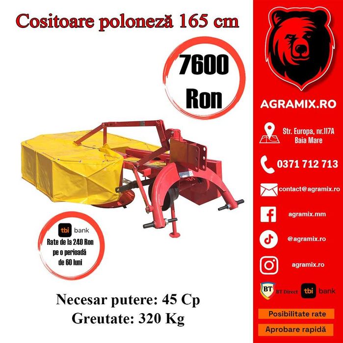 Cositoare poloneza noua cu 2 talere 1.65 m Agramix